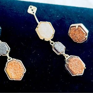 Gorgeous Kendra Scott All Drusy Stone 2 in 1 Earring Set